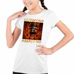 Fashion, accesorii si bijuterii - Copii - Imbracaminte copii - Tricouri copii - Tricou Copii Fete Italia Cappuccino Assassino Brainrot CoolTrend, alb, marime XL Copii - Infinity.ro