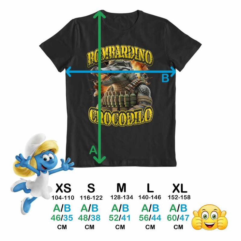 Fashion, accesorii si bijuterii - Copii - Imbracaminte copii - Tricouri copii - Tricou Copii Fete Crocodilo Bombardino Brainrot CoolTrend, negru, marime S Copii - Infinity.ro