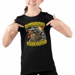 Fashion, accesorii si bijuterii - Copii - Imbracaminte copii - Tricouri copii - Tricou Copii Fete Crocodilo Bombardino Brainrot CoolTrend, negru, marime S Copii - Infinity.ro
