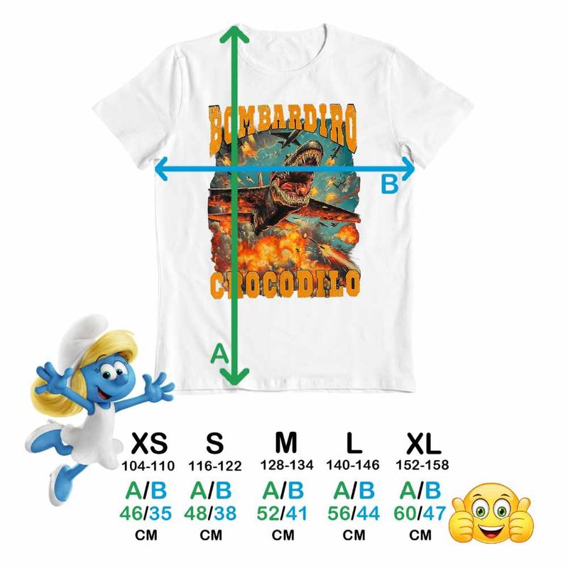 Fashion, accesorii si bijuterii - Copii - Imbracaminte copii - Tricouri copii - Tricou Copii Baieti Bombadiro Crocodilo Airplane Brainrot Meme CoolTrend, alb, marime XS Copii - Infinity.ro