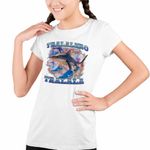 Fashion, accesorii si bijuterii - Copii - Imbracaminte copii - Tricouri copii - Tricou Copii Fete Italian Meme Tralalero Brainrot CoolTrend, alb, marime L Copii - Infinity.ro