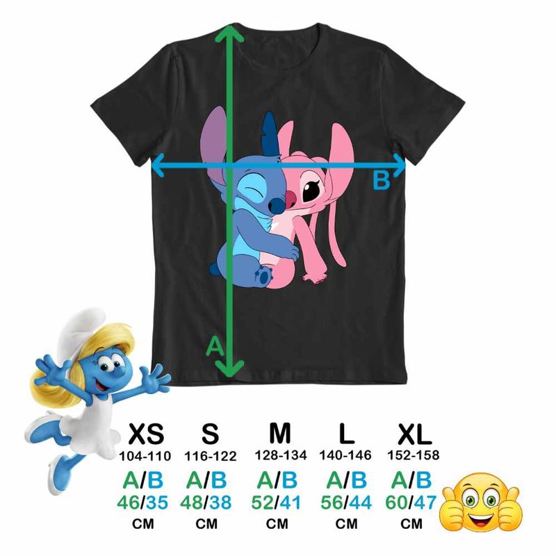 Fashion, accesorii si bijuterii - Copii - Imbracaminte copii - Tricouri copii - Tricou Copii Baieti Stitch Angel Hug Valentines Day Dragobete CoolTrend, negru, marime M Copii - Infinity.ro