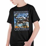 Fashion, accesorii si bijuterii - Copii - Imbracaminte copii - Tricouri copii - Tricou Copii Baieti Bombardino Crocodilo Nuclear Brainrot Meme CoolTrend, negru, marime L Copii - Infinity.ro