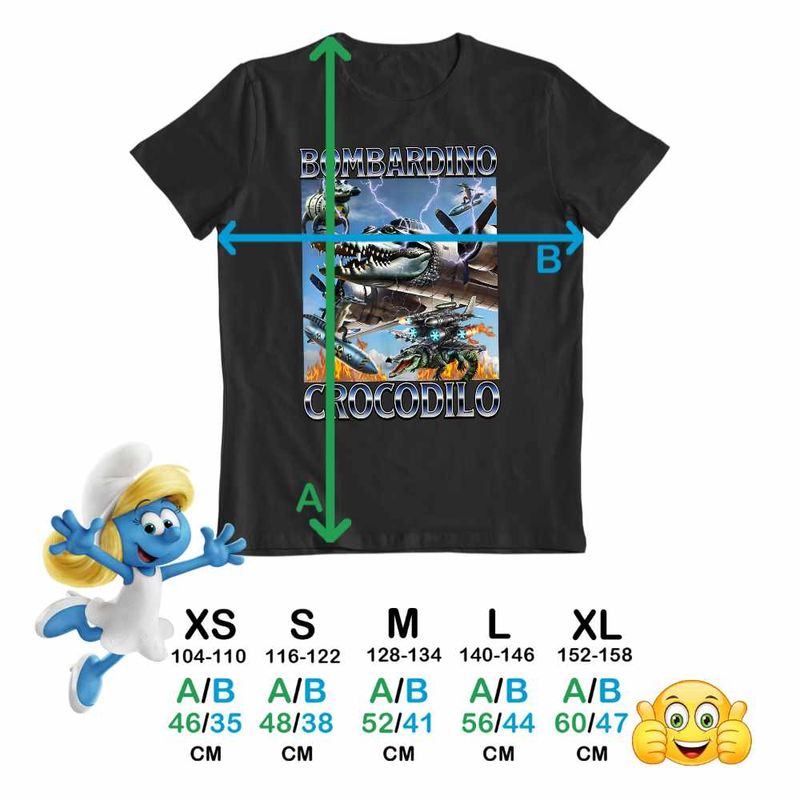 Fashion, accesorii si bijuterii - Copii - Imbracaminte copii - Tricouri copii - Tricou Copii Baieti Bombardino Crocodilo Nuclear Brainrot Meme CoolTrend, negru, marime L Copii - Infinity.ro