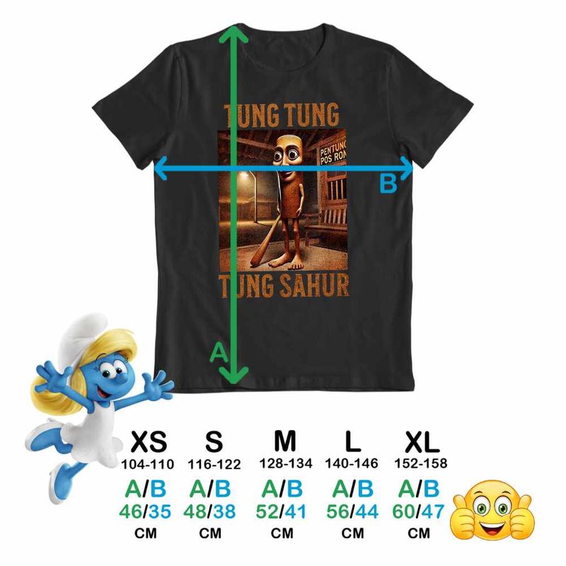 Fashion, accesorii si bijuterii - Copii - Imbracaminte copii - Tricouri copii - Tricou Copii Fete Tung Tung Tung Sahur Brainrot Meme CoolTrend, negru, marime S Copii - Infinity.ro