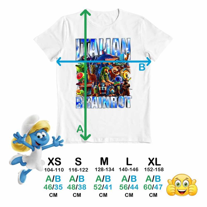 Fashion, accesorii si bijuterii - Copii - Imbracaminte copii - Tricouri copii - Tricou Copii Fete Italian Retro Meme Shark Brainrot Italia CoolTrend, alb, marime XS Copii - Infinity.ro
