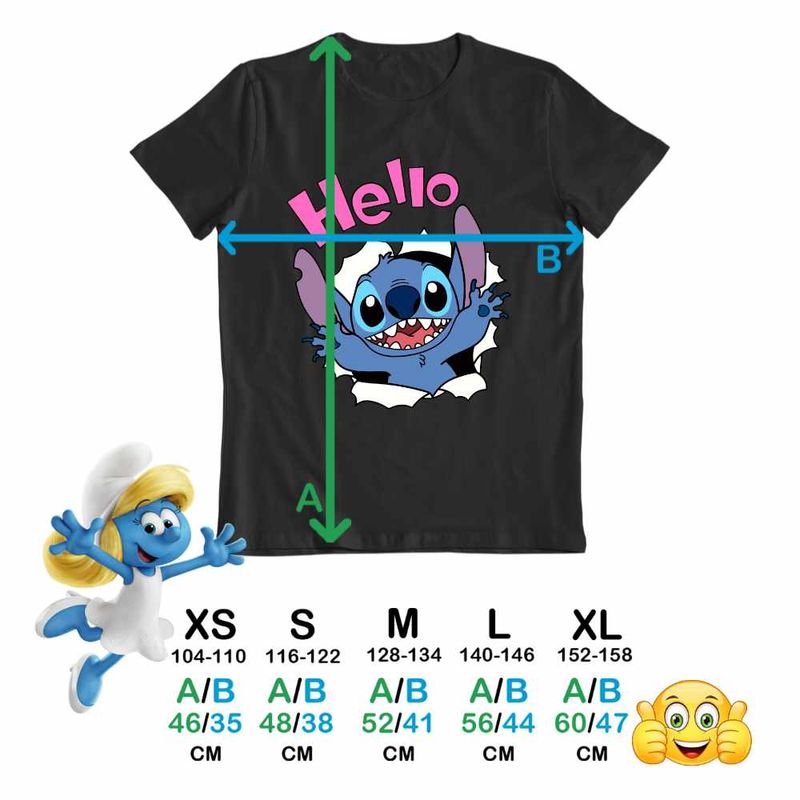 Fashion, accesorii si bijuterii - Copii - Imbracaminte copii - Tricouri copii - Tricou Copii Baieti Stitch Hello CoolTrend, negru, marime L Copii - Infinity.ro