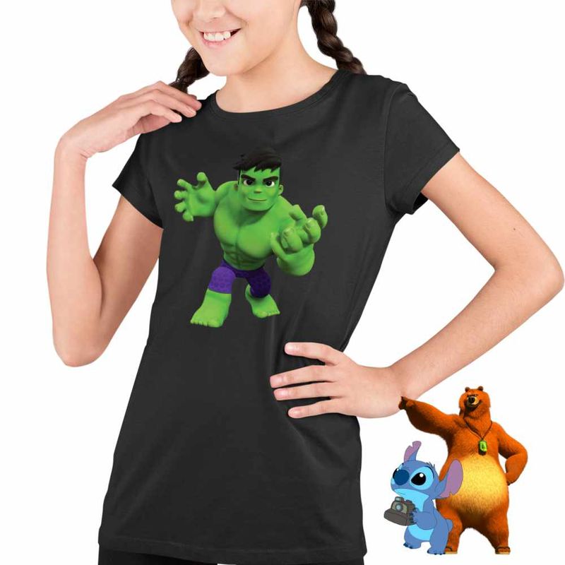 Fashion, accesorii si bijuterii - Copii - Imbracaminte copii - Tricouri copii - Tricou Copii Fete Hulk Paienjenel Marvel CoolTrend, negru, marime XL Copii - Infinity.ro