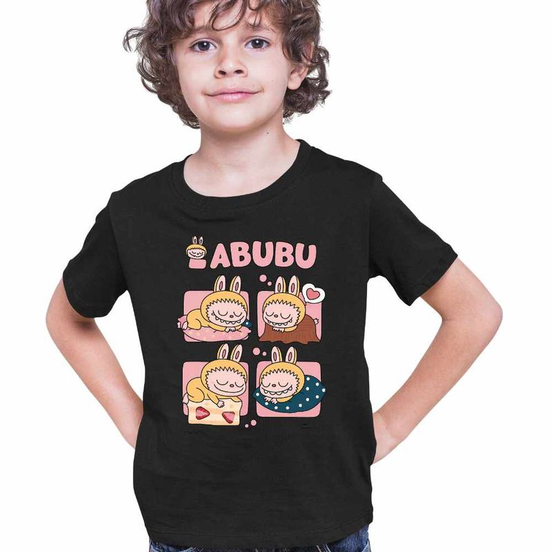 Fashion, accesorii si bijuterii - Copii - Imbracaminte copii - Tricouri copii - Tricou Copii Baieti Labubu Baby Sleep Somn Usor Bebelus CoolTrend, negru, marime M Copii - Infinity.ro