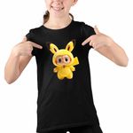Fashion, accesorii si bijuterii - Copii - Imbracaminte copii - Tricouri copii - Tricou Copii Fete Labubu Pikachu Pokemon CoolTrend, negru, marime L Copii - Infinity.ro