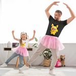 Fashion, accesorii si bijuterii - Copii - Imbracaminte copii - Tricouri copii - Tricou Copii Fete Labubu Pikachu Pokemon CoolTrend, negru, marime L Copii - Infinity.ro