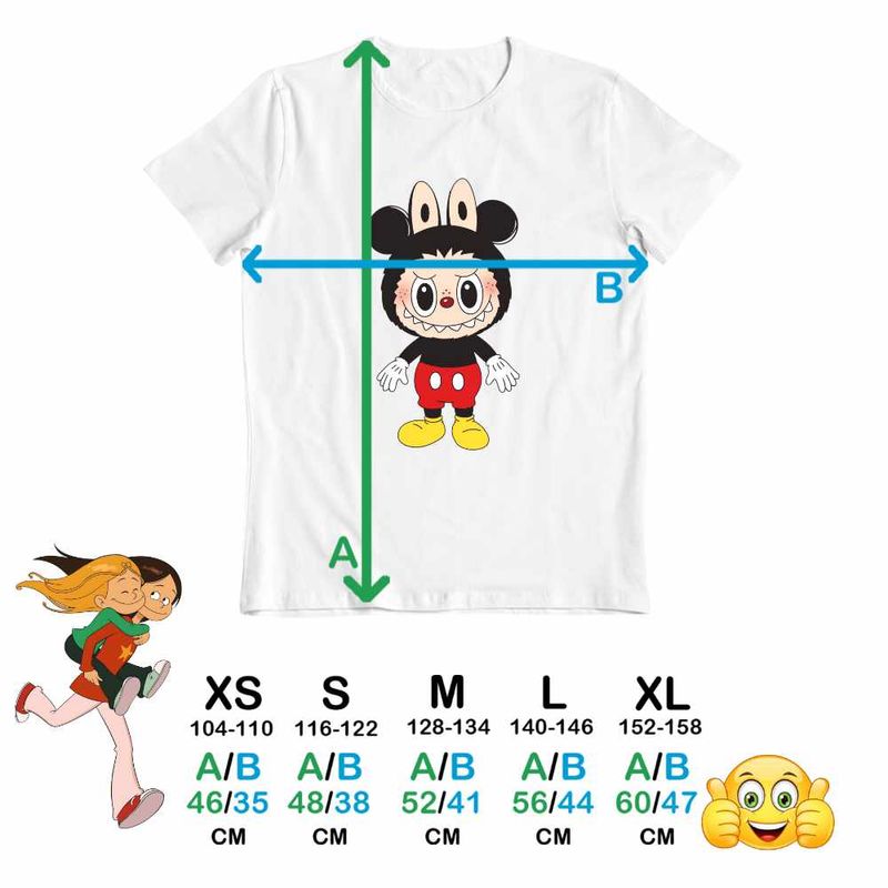 Fashion, accesorii si bijuterii - Copii - Imbracaminte copii - Tricouri copii - Tricou Copii Baieti Labubu Mickey Mouse CoolTrend, alb, marime XS Copii - Infinity.ro