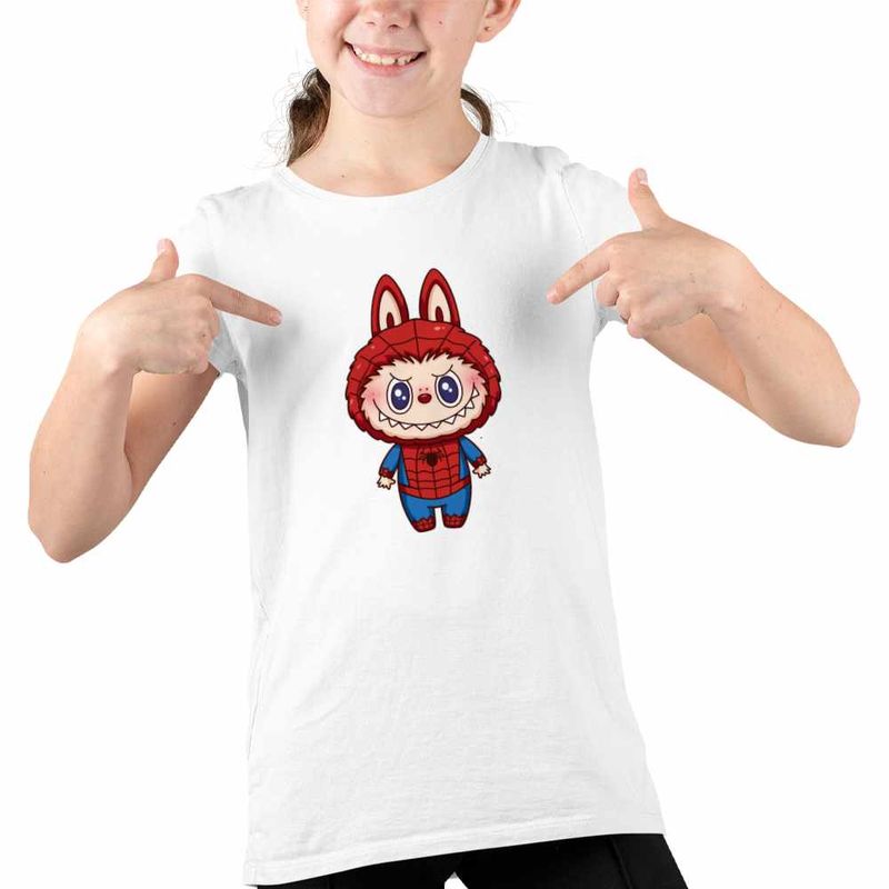 Fashion, accesorii si bijuterii - Copii - Imbracaminte copii - Tricouri copii - Tricou Copii Fete Labubu Spiderman Marvel Spidey Paienjenel CoolTrend, alb, marime XS Copii - Infinity.ro