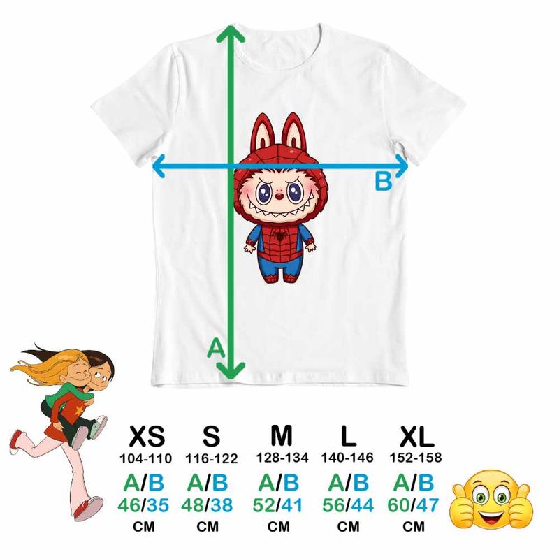 Fashion, accesorii si bijuterii - Copii - Imbracaminte copii - Tricouri copii - Tricou Copii Fete Labubu Spiderman Marvel Spidey Paienjenel CoolTrend, alb, marime XS Copii - Infinity.ro