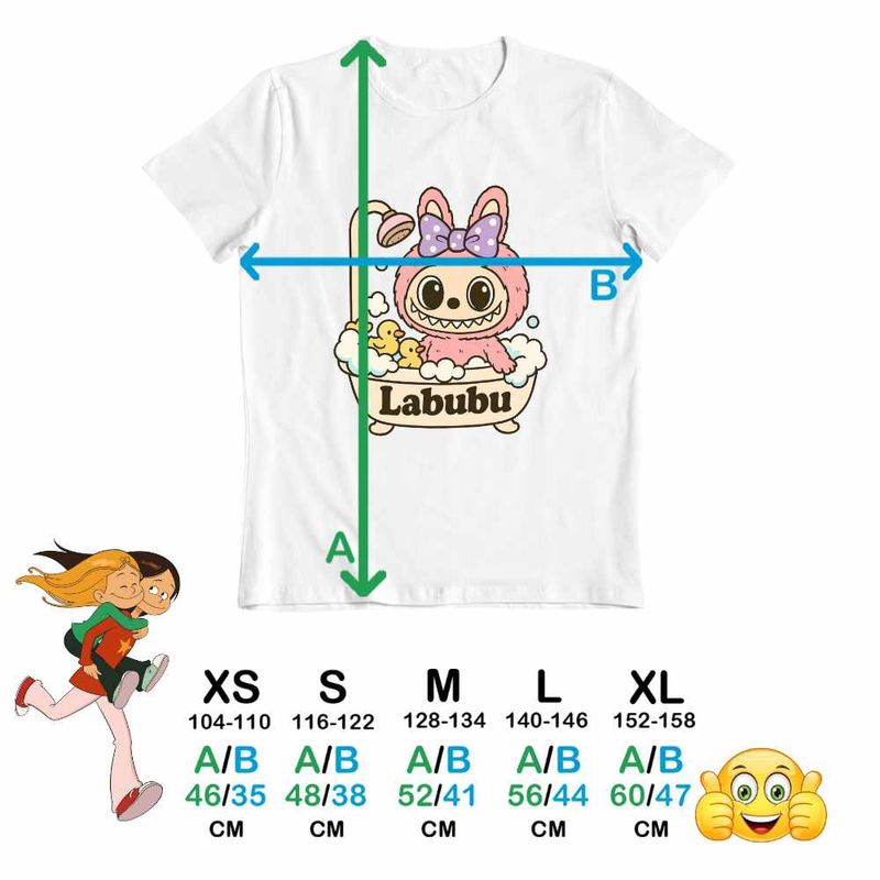 Fashion, accesorii si bijuterii - Copii - Imbracaminte copii - Tricouri copii - Tricou Copii Baieti Labubu Bathroom Cada CoolTrend, alb, marime XL Copii - Infinity.ro