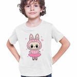 Fashion, accesorii si bijuterii - Copii - Imbracaminte copii - Tricouri copii - Tricou Copii Baieti Labubu Balerina Balet CoolTrend, alb, marime M Copii - Infinity.ro