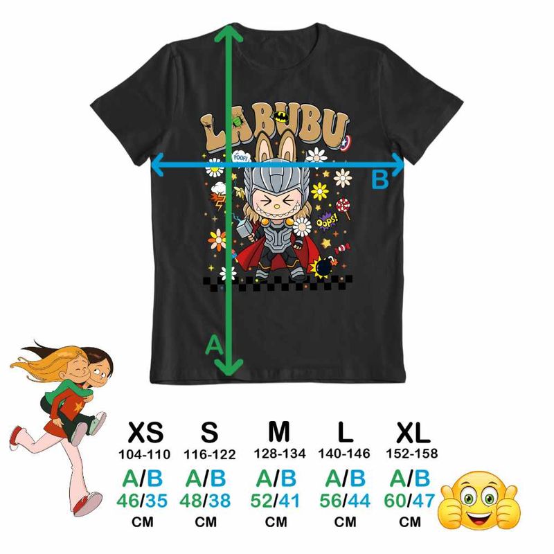 Fashion, accesorii si bijuterii - Copii - Imbracaminte copii - Tricouri copii - Tricou Copii Baieti Labubu Thor Ragnarok CoolTrend, negru, marime L Copii - Infinity.ro