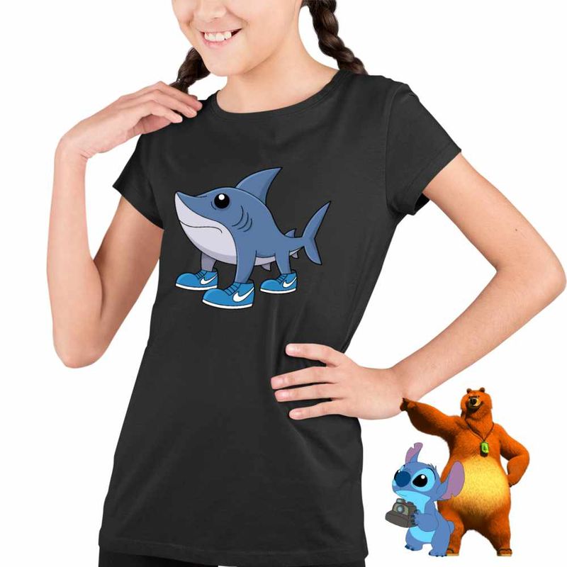 Fashion, accesorii si bijuterii - Copii - Imbracaminte copii - Tricouri copii - Tricou Copii Fete Tralalero Tralala Italian Brain rot Brainrot CoolTrend, negru, marime XL Copii - Infinity.ro