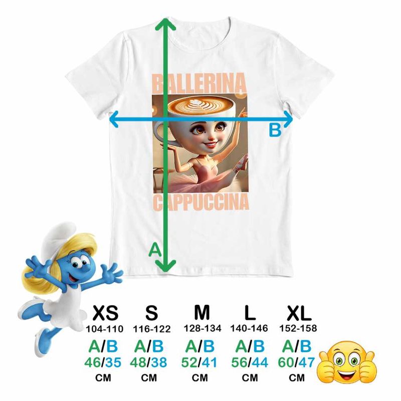 Fashion, accesorii si bijuterii - Copii - Imbracaminte copii - Tricouri copii - Tricou Copii Baieti Ballerina Cappuccina Italian Meme Brainrot Brain Rot CoolTrend, alb, marime L Copii - Infinity.ro