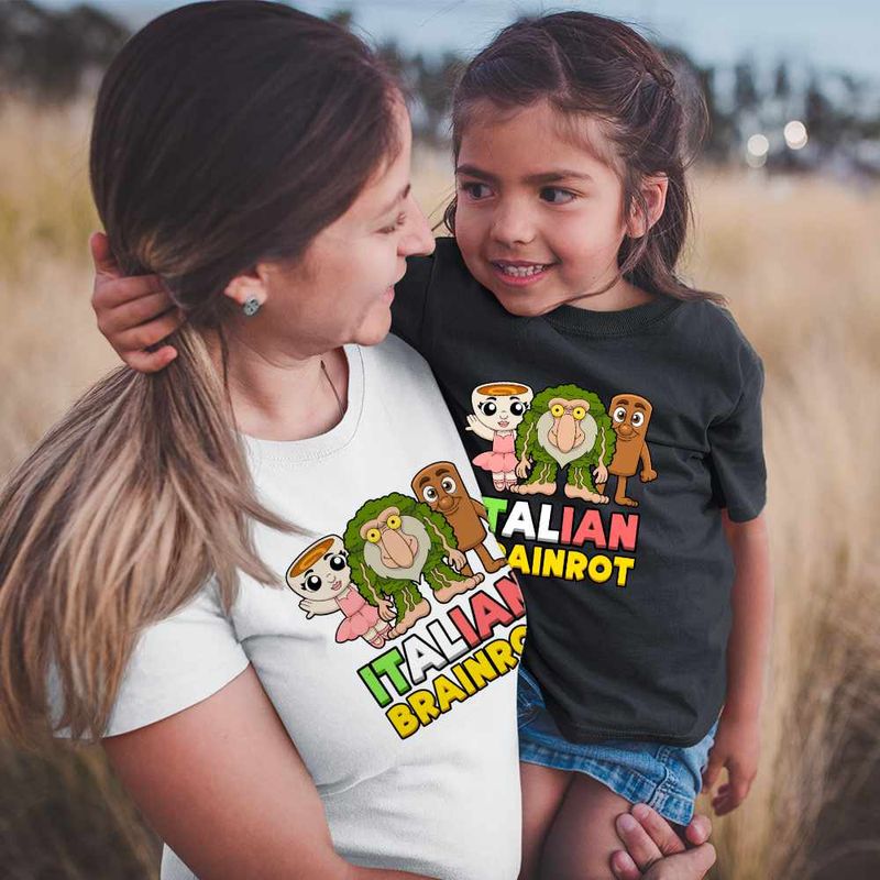 Fashion, accesorii si bijuterii - Copii - Imbracaminte copii - Tricouri copii - Tricou Copii Fete Italian Patapim Sahur Ballerina Brainrot Brain Rot CoolTrend, alb, marime M Copii - Infinity.ro
