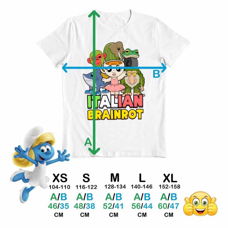 Fashion, accesorii si bijuterii - Copii - Imbracaminte copii - Tricouri copii - Tricou Copii Fete Italian Ballerina Tralalero BrrBrr Brainrot Brain Rot CoolTrend, alb, marime XS Copii - Infinity.ro