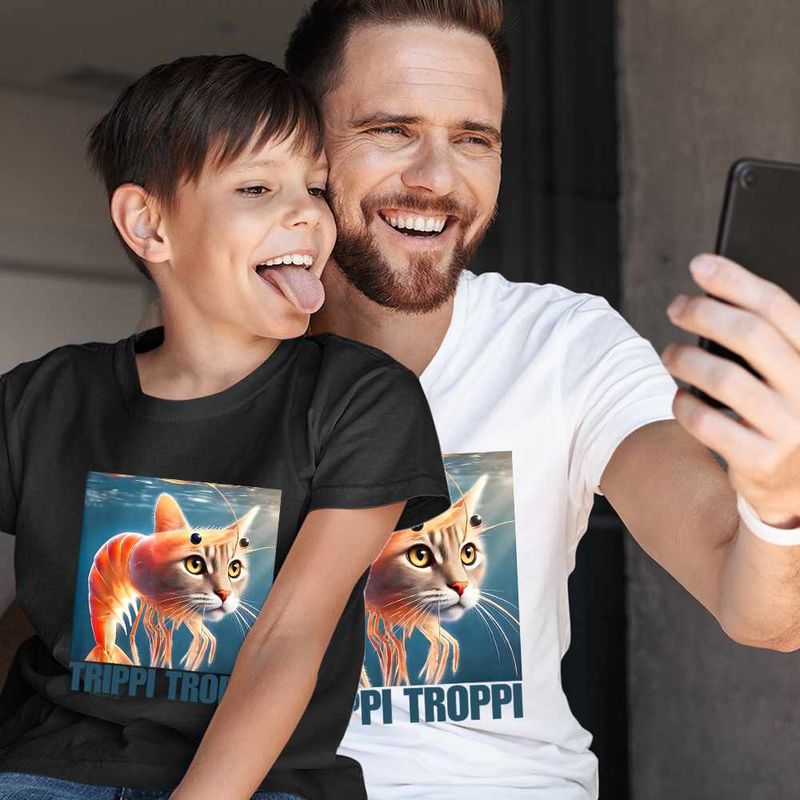 Fashion, accesorii si bijuterii - Copii - Imbracaminte copii - Tricouri copii - Tricou Copii Baieti Trippi Troppi  Italian Meme Brainrot Brain Rot CoolTrend, alb, marime XS Copii - Infinity.ro