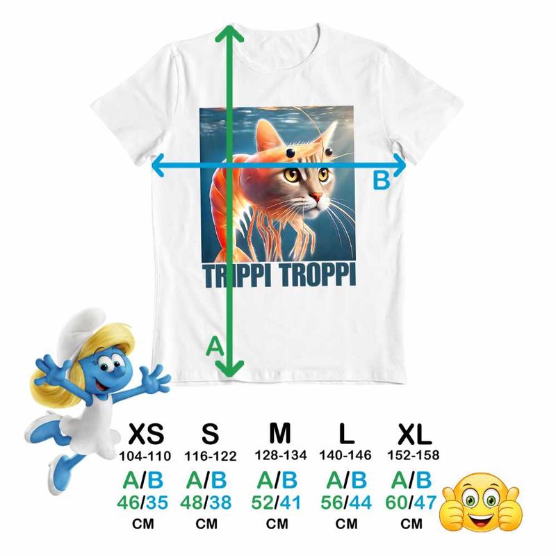 Fashion, accesorii si bijuterii - Copii - Imbracaminte copii - Tricouri copii - Tricou Copii Baieti Trippi Troppi  Italian Meme Brainrot Brain Rot CoolTrend, alb, marime XS Copii - Infinity.ro