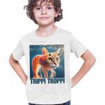 Fashion, accesorii si bijuterii - Copii - Imbracaminte copii - Tricouri copii - Tricou Copii Baieti Trippi Troppi  Italian Meme Brainrot Brain Rot CoolTrend, alb, marime XS Copii - Infinity.ro
