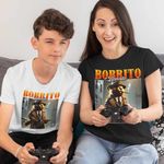 Fashion, accesorii si bijuterii - Copii - Imbracaminte copii - Tricouri copii - Tricou Copii Baieti Borrito Bandito Italian Meme Brainrot Brain Rot CoolTrend, negru, marime M Copii - Infinity.ro