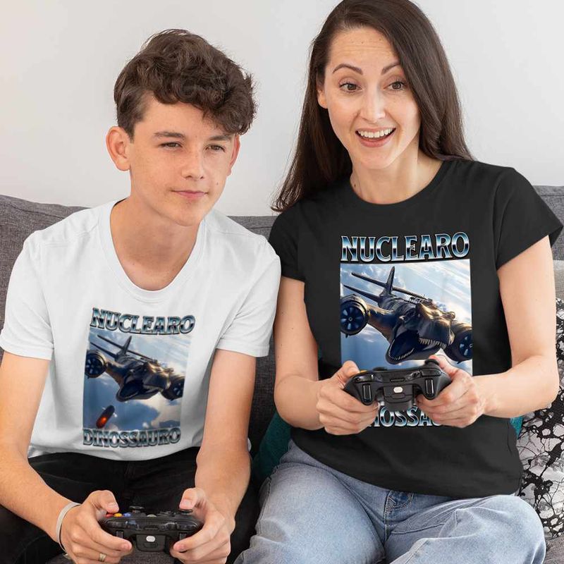 Fashion, accesorii si bijuterii - Copii - Imbracaminte copii - Tricouri copii - Tricou Copii Baieti Nuclearo Dinossauro Italian Meme Brainrot Brain Rot CoolTrend, negru, marime L Copii - Infinity.ro