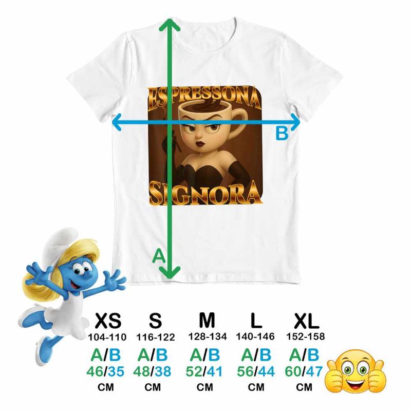 Fashion, accesorii si bijuterii - Copii - Imbracaminte copii - Tricouri copii - Tricou Copii Baieti Espressona Signora Brainrot Brain Rot CoolTrend, alb, marime XS Copii - Infinity.ro