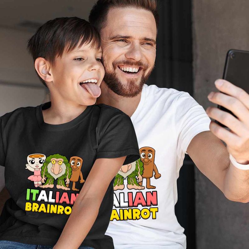 Fashion, accesorii si bijuterii - Copii - Imbracaminte copii - Tricouri copii - Tricou Copii Baieti Italian Patapim Sahur Ballerina Brainrot Brain Rot CoolTrend, alb, marime L Copii - Infinity.ro