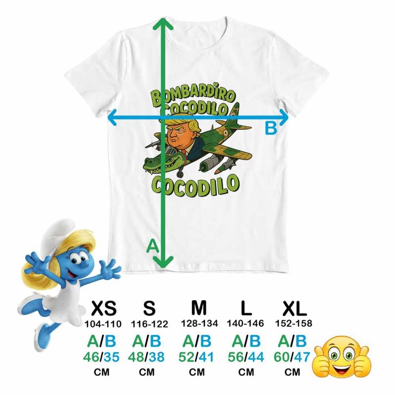 Fashion, accesorii si bijuterii - Copii - Imbracaminte copii - Tricouri copii - Tricou Copii Baieti Cocodilo Donald Trump Brainrot Brain Rot CoolTrend, alb, marime XS Copii - Infinity.ro
