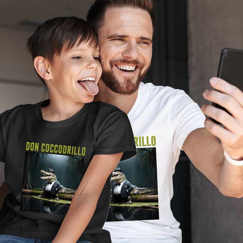 Fashion, accesorii si bijuterii - Copii - Imbracaminte copii - Tricouri copii - Tricou Copii Baieti Don Coccodrillo Italian Meme Brainrot Brain Rot CoolTrend, alb, marime S Copii - Infinity.ro