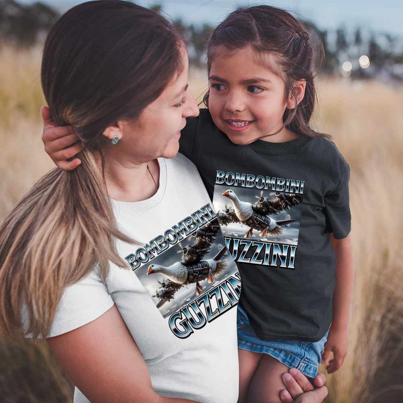 Fashion, accesorii si bijuterii - Copii - Imbracaminte copii - Tricouri copii - Tricou Copii Fete Bombombini Guzzini Italian Meme Brainrot Brain Rot CoolTrend, alb, marime M Copii - Infinity.ro