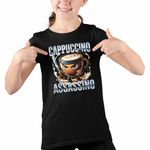 Fashion, accesorii si bijuterii - Copii - Imbracaminte copii - Tricouri copii - Tricou Copii Fete Italian Meme Assassino Brainrot CoolTrend, negru, marime M Copii - Infinity.ro