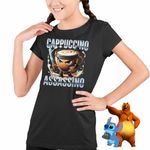 Fashion, accesorii si bijuterii - Copii - Imbracaminte copii - Tricouri copii - Tricou Copii Fete Italian Meme Assassino Brainrot CoolTrend, negru, marime M Copii - Infinity.ro
