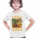 Fashion, accesorii si bijuterii - Copii - Imbracaminte copii - Tricouri copii - Tricou Copii Baieti Lirili Larila Brainrot CoolTrend, alb, marime M Copii - Infinity.ro