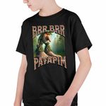 Fashion, accesorii si bijuterii - Copii - Imbracaminte copii - Tricouri copii - Tricou Copii Baieti Brr Brr Patapim Italian Tree Brainrot Meme CoolTrend, negru, marime XL Copii - Infinity.ro