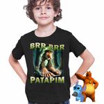 Fashion, accesorii si bijuterii - Copii - Imbracaminte copii - Tricouri copii - Tricou Copii Baieti Brr Brr Patapim Meme Brainrot Italian CoolTrend, negru, marime XS Copii - Infinity.ro