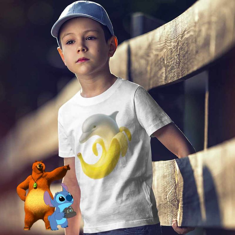 Fashion, accesorii si bijuterii - Copii - Imbracaminte copii - Tricouri copii - Tricou Copii Baieti Funny Italian Meme Brainrot Italian CoolTrend, alb, marime XS Copii - Infinity.ro