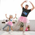 Fashion, accesorii si bijuterii - Copii - Imbracaminte copii - Tricouri copii - Tricou Copii Fete Stitch Laught Vesel CoolTrend, negru, marime XL Copii - Infinity.ro