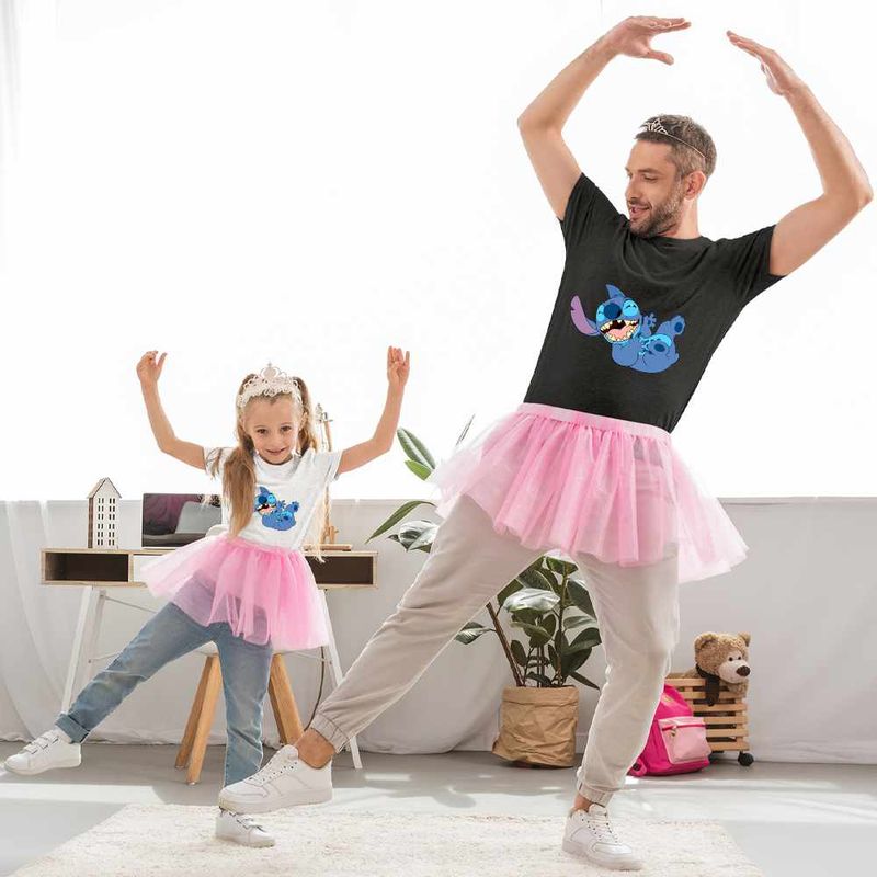 Fashion, accesorii si bijuterii - Copii - Imbracaminte copii - Tricouri copii - Tricou Copii Fete Stitch Laught Vesel CoolTrend, negru, marime XL Copii - Infinity.ro