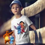 Fashion, accesorii si bijuterii - Copii - Imbracaminte copii - Tricouri copii - Tricou Copii Baieti Lilo and Stich Friends CoolTrend, alb, marime XL Copii - Infinity.ro
