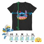 Fashion, accesorii si bijuterii - Copii - Imbracaminte copii - Tricouri copii - Tricou Copii Fete Stitch Donut Gogoasa CoolTrend, negru, marime XL Copii - Infinity.ro