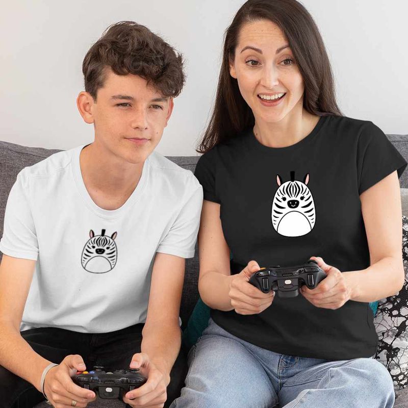 Fashion, accesorii si bijuterii - Copii - Imbracaminte copii - Tricouri copii - Tricou Copii Baieti Squishmallows Zebra Africa Savana CoolTrend, negru, marime M Copii - Infinity.ro