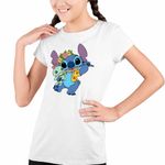 Fashion, accesorii si bijuterii - Copii - Imbracaminte copii - Tricouri copii - Tricou Copii Fete Stitch Hawaii Party CoolTrend, alb, marime S Copii - Infinity.ro