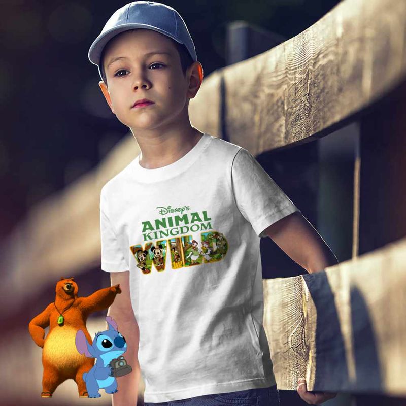 Fashion, accesorii si bijuterii - Copii - Imbracaminte copii - Tricouri copii - Tricou Copii Baieti Disney Animal Kingdom Wild CoolTrend, alb, marime XS Copii - Infinity.ro