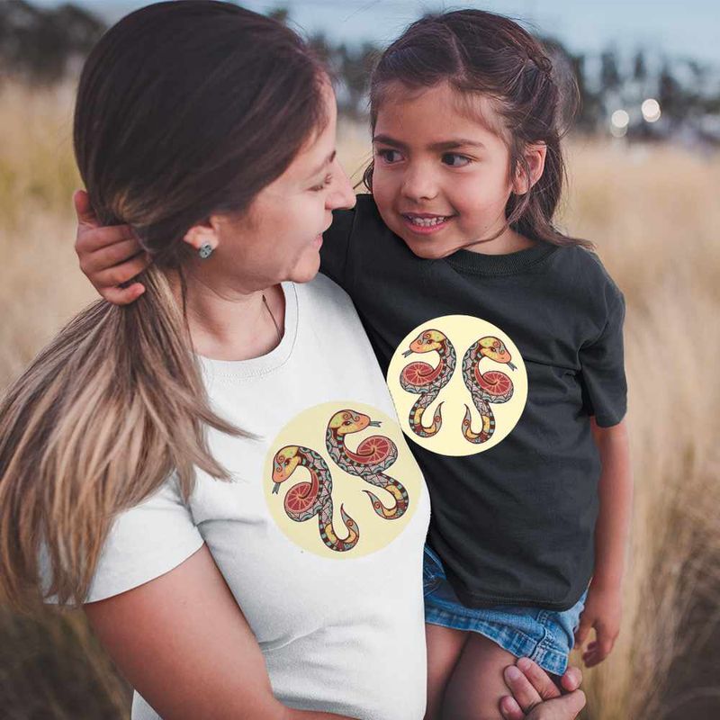 Fashion, accesorii si bijuterii - Copii - Imbracaminte copii - Tricouri copii - Tricou Copii Fete Gemeni Zodiac Horoscop Gemini Mandala Astrologie Serpi CoolTrend, alb, marime XS Copii - Infinity.ro