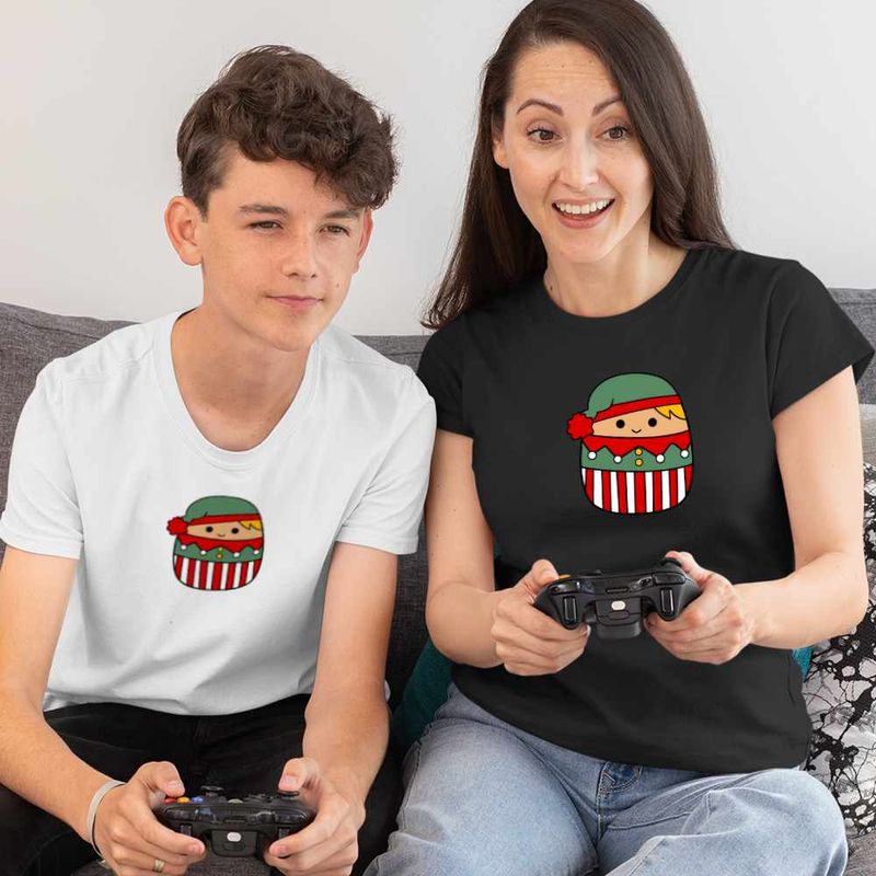 Fashion, accesorii si bijuterii - Copii - Imbracaminte copii - Tricouri copii - Tricou Copii Baieti Squishmallows Spiridus Mos Craciun CoolTrend, negru, marime S Copii - Infinity.ro